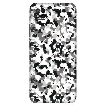 POCO Phone Skins (All Models) - White Black Camouflage - 3D Embossed Finish (L-18) Poco C3