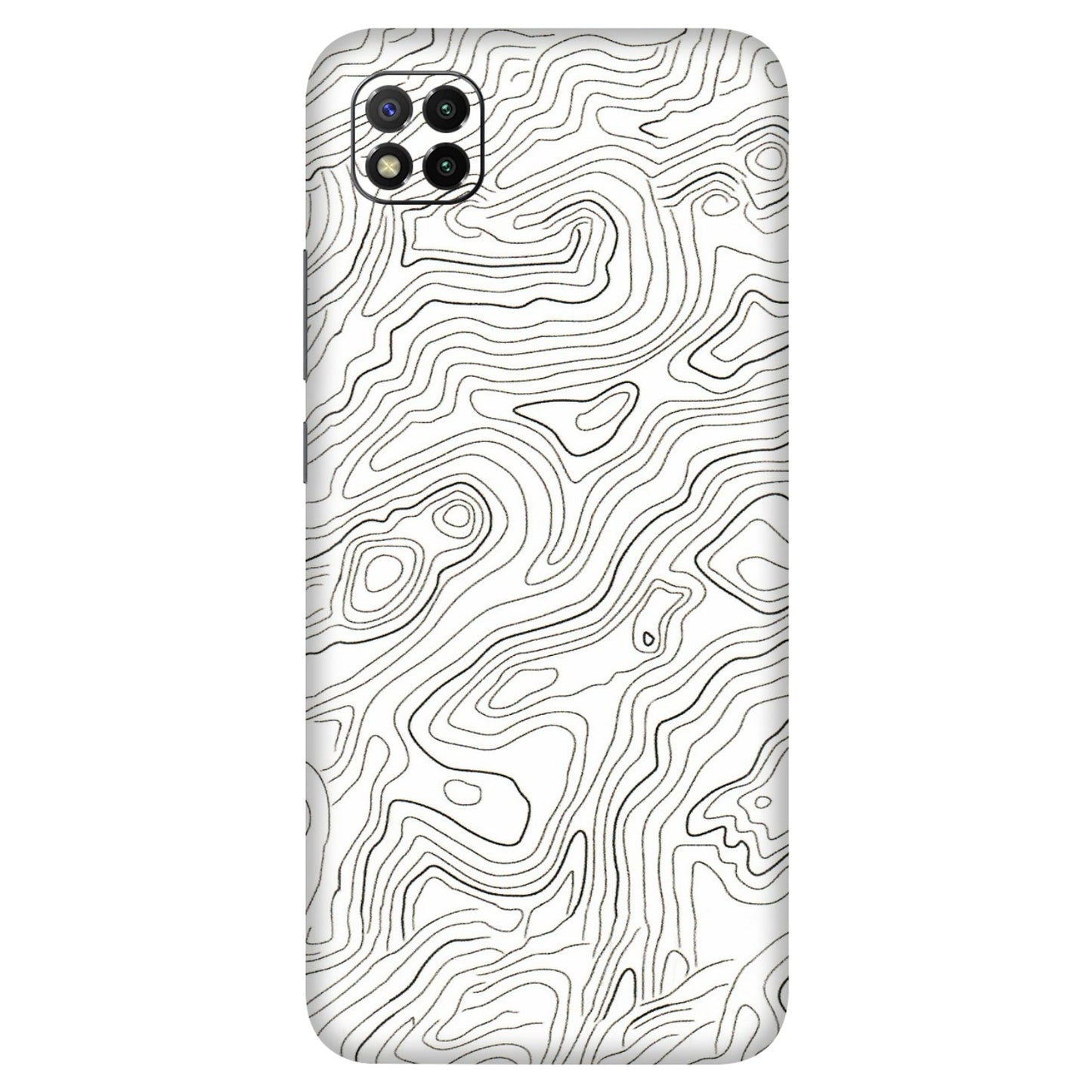 POCO Phone Skins (All Models) - White Black Swirls - 3D Embossed Finish (L-219) Poco C3
