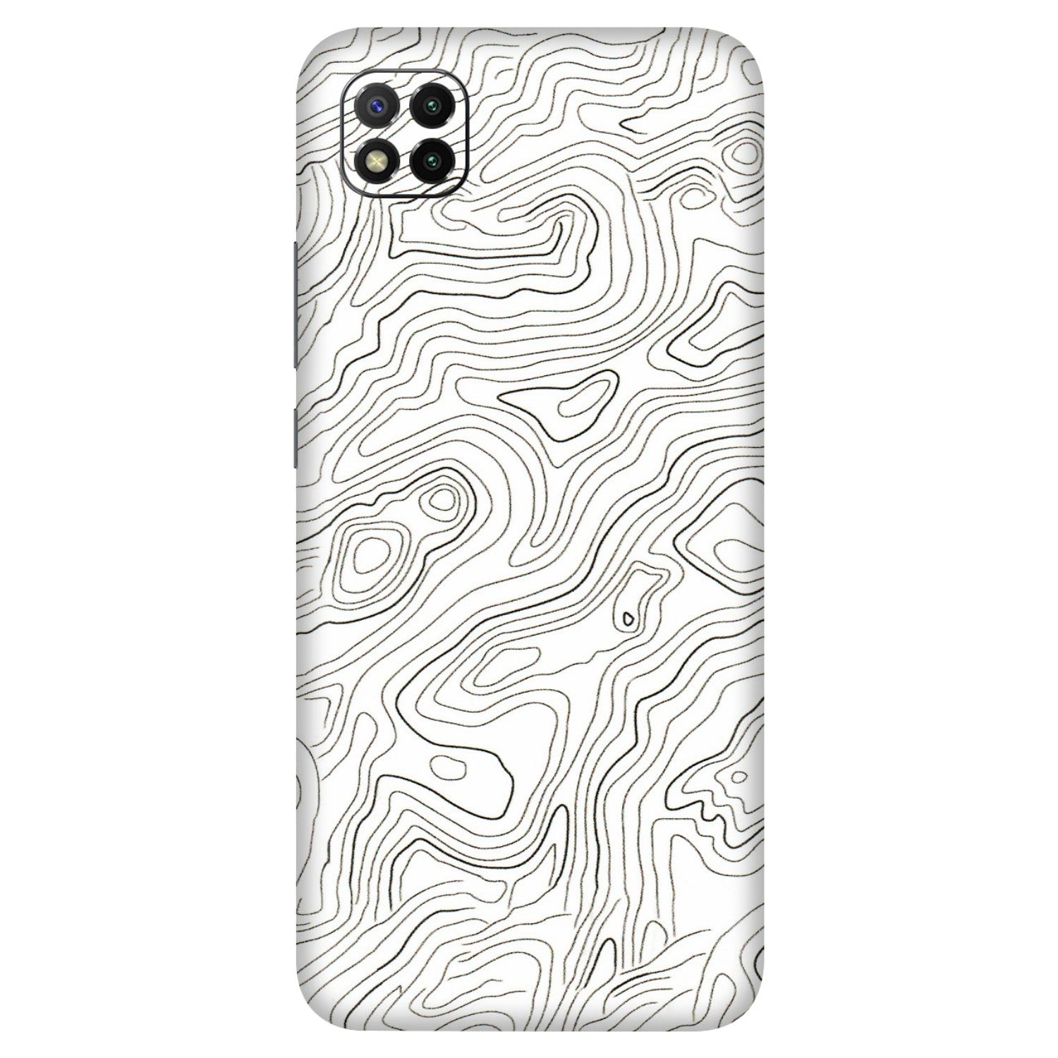 POCO Phone Skins (All Models) - White Black Swirls - 3D Embossed Finish (L-219) Poco C3