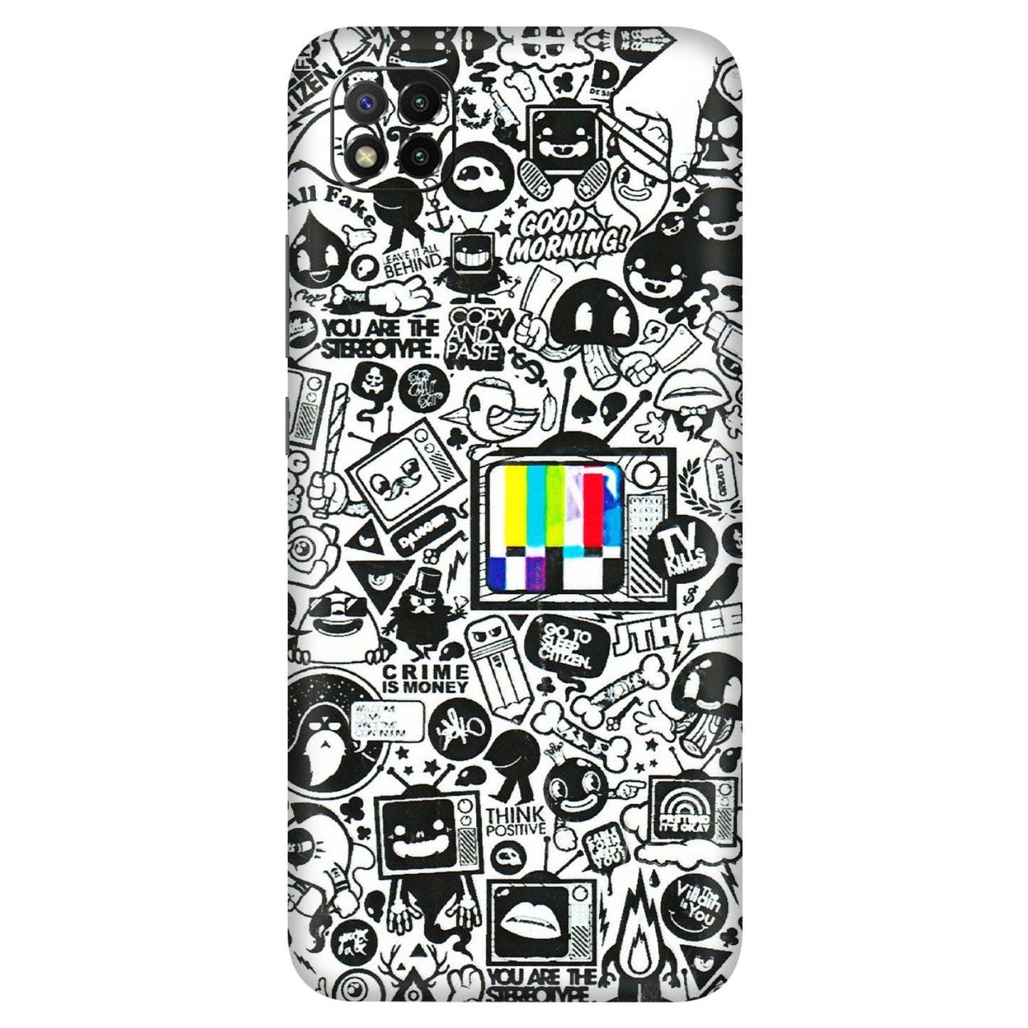 POCO Phone Skins (All Models) - Doodles Positive Art - 3D Embossed Finish (L-263) Poco C3