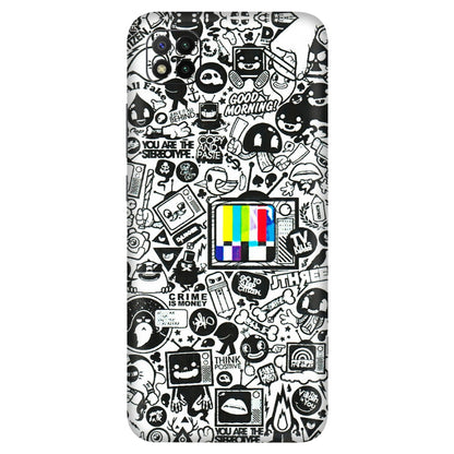 POCO Phone Skins (All Models) - Doodles Positive Art - 3D Embossed Finish (L-263) Poco C3