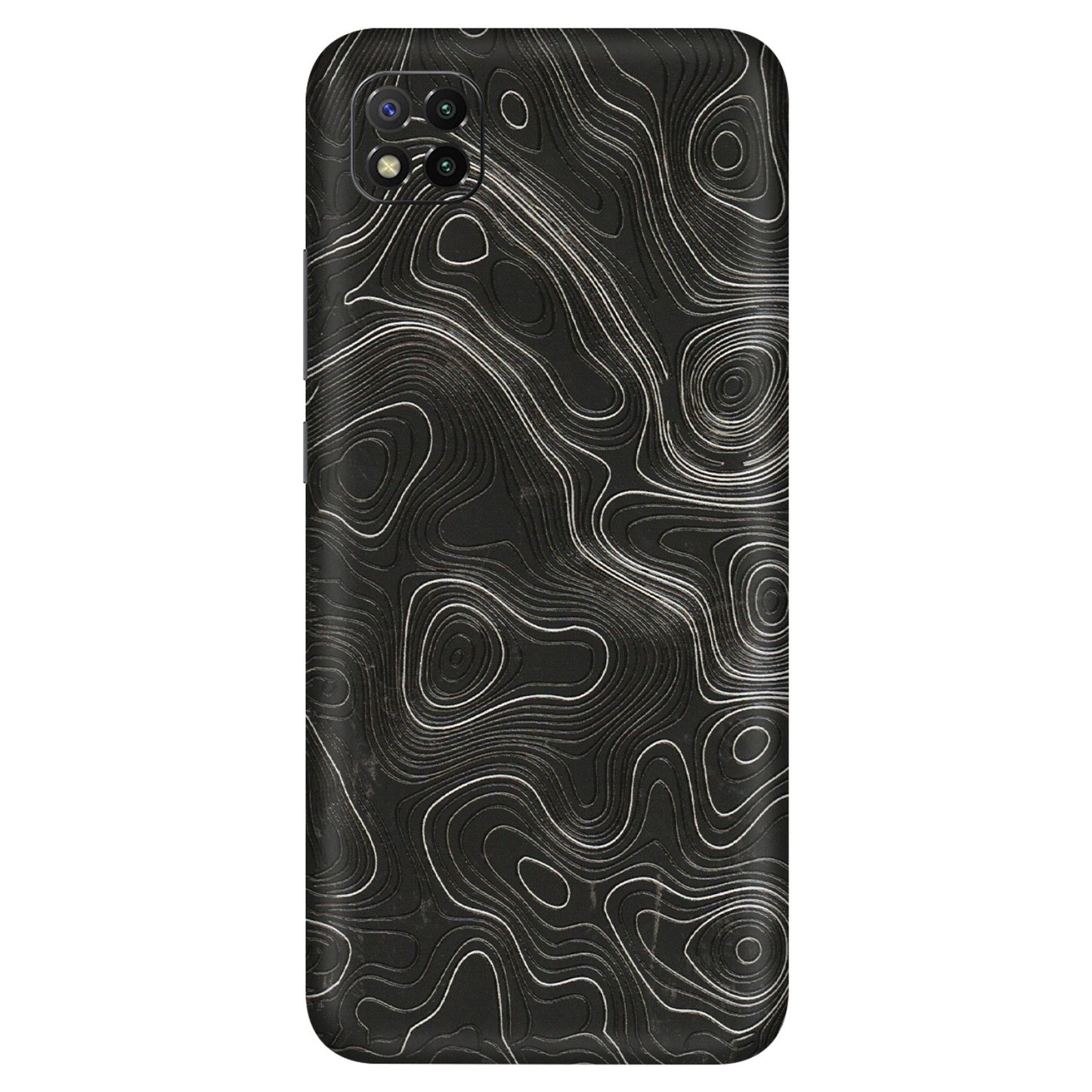 POCO Phone Skins (All Models) - Abstract White Line Map - 3D Embossed Finish (L-269) Poco C3