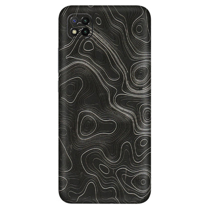 POCO Phone Skins (All Models) - Abstract White Line Map - 3D Embossed Finish (L-269) Poco C3