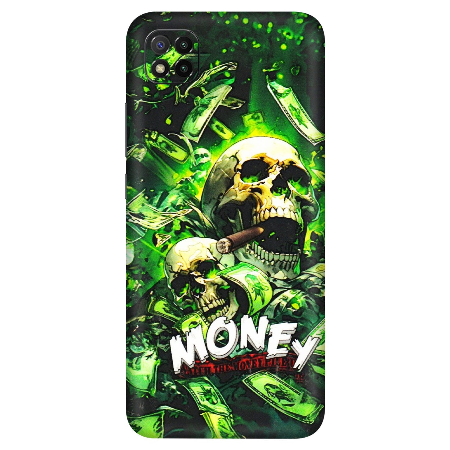 POCO Phone Skins (All Models) - Skull Money - 3D Embossed Finish (L-303) Poco C3