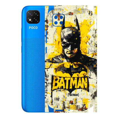 POCO Phone Skins (All Models) - Batman Yellow BT - 3D Embossed Finish (L-304) Poco C3