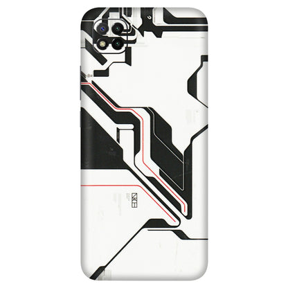 POCO Phone Skins (All Models) - White Techy Logo - 3D Embossed Finish (L-312) Poco C3