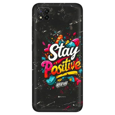 POCO Phone Skins (All Models) - Stay Positive Black - 3D Embossed Finish (L-31) Poco C3