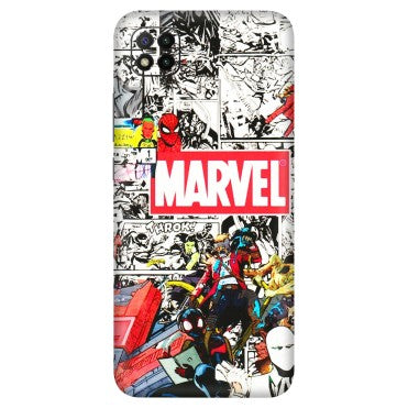 POCO Phone Skins (All Models) - Marvel Colorful Comic - 3D Embossed Finish (L-64) Poco C3