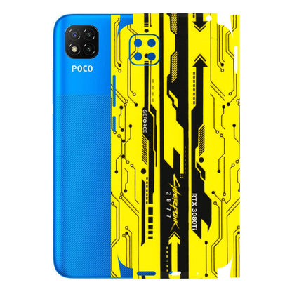 POCO Phone Skins (All Models) - Yellow Cyberpunk - 3D Embossed Finish (L-93) Poco C3