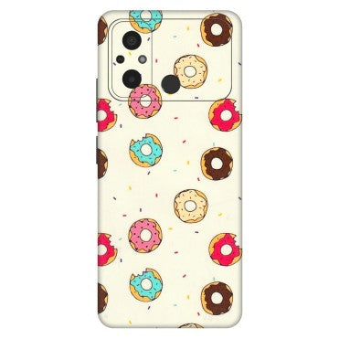 POCO Phone Skins (All Models) - Mini Donuts Doodle Art - 3D Embossed Finish (L-122) Poco C55