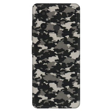 POCO Phone Skins (All Models) - Black/Grey Camoflaunge - 3D Embossed Finish (L-142) Poco C55