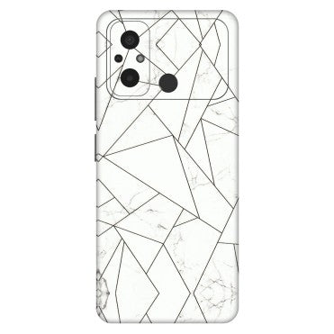 POCO Phone Skins (All Models) - Luxury White Marble Effect - 3D Embossed Finish (L-168) Poco C55