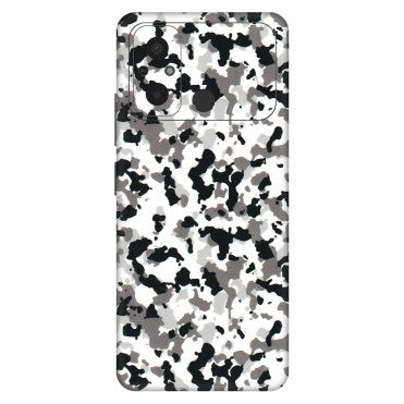 POCO Phone Skins (All Models) - White Black Camouflage - 3D Embossed Finish (L-18) Poco C55