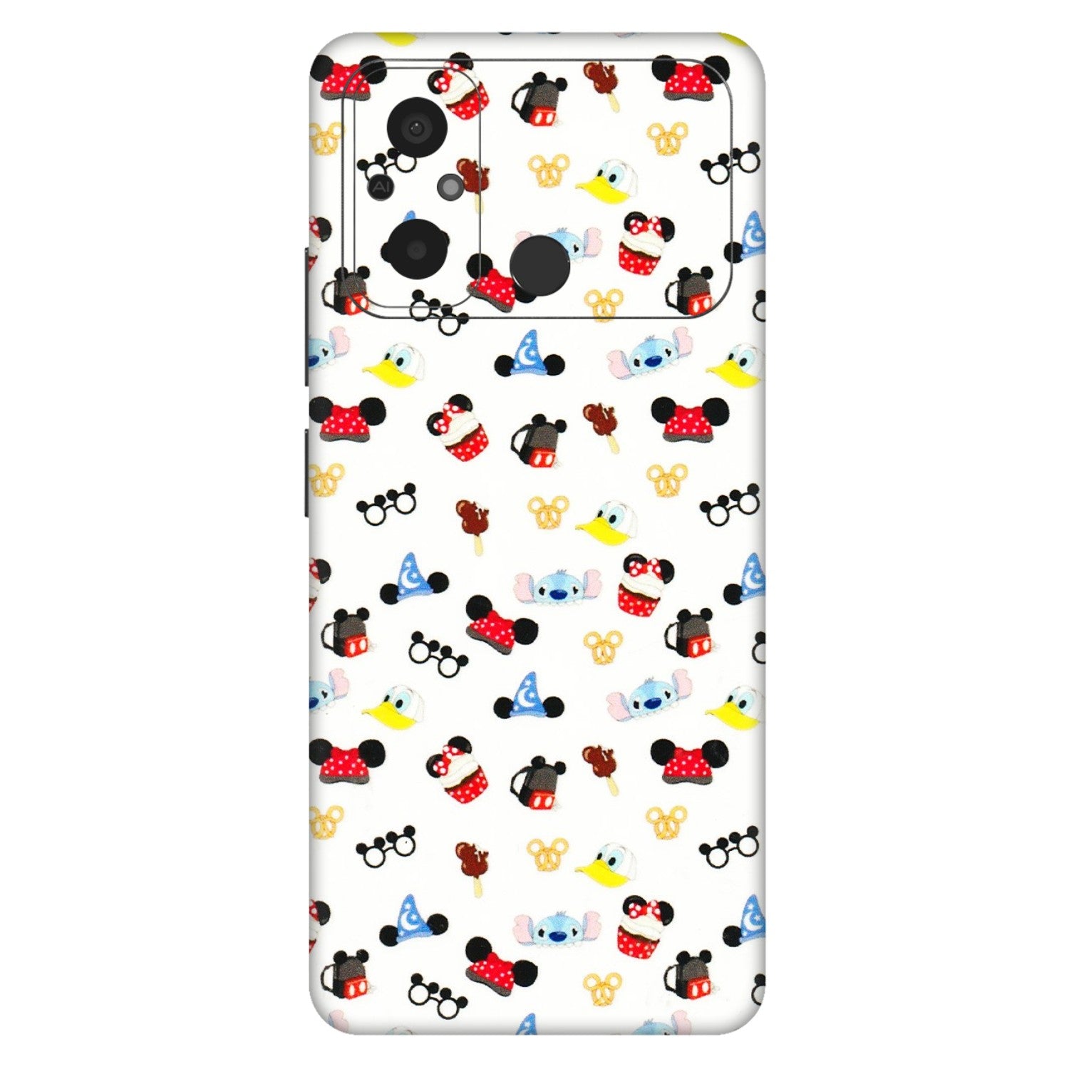 POCO Phone Skins (All Models) - Minnie Mouse & Donald Doodles s - 3D Embossed Finish (L-194) Poco C55