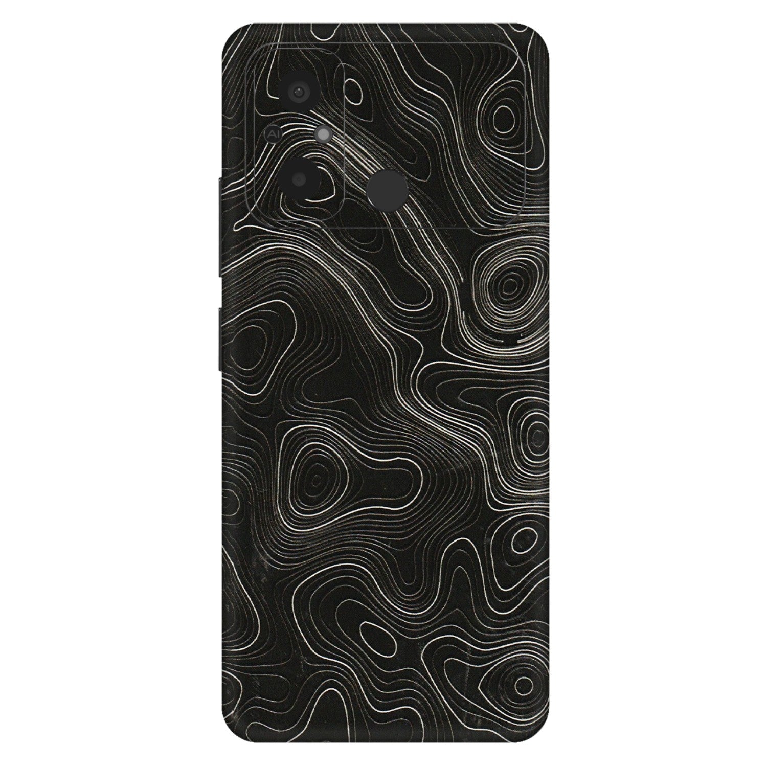 POCO Phone Skins (All Models) - Black Swirl - 3D Embossed Finish (L-196) Poco C55