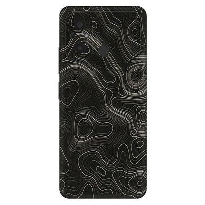 POCO Phone Skins (All Models) - Black Swirl - 3D Embossed Finish (L-196) Poco C55