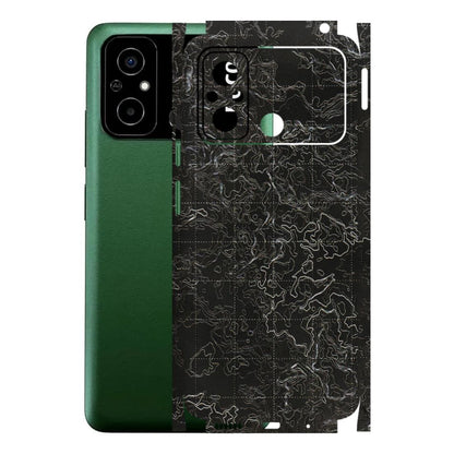 POCO Phone Skins (All Models) - Black map Texture - 3D Embossed Finish (L-201) Poco C55
