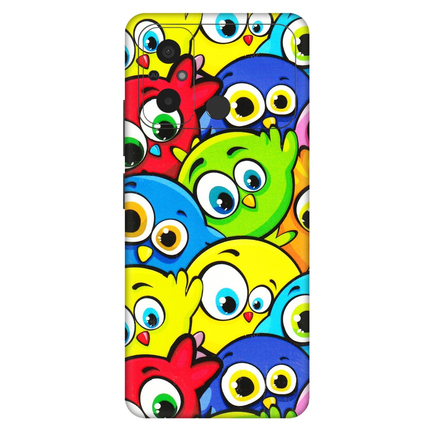 POCO Phone Skins (All Models) - Cute Fluffy Birds - 3D Embossed Finish (L-213) Poco C55