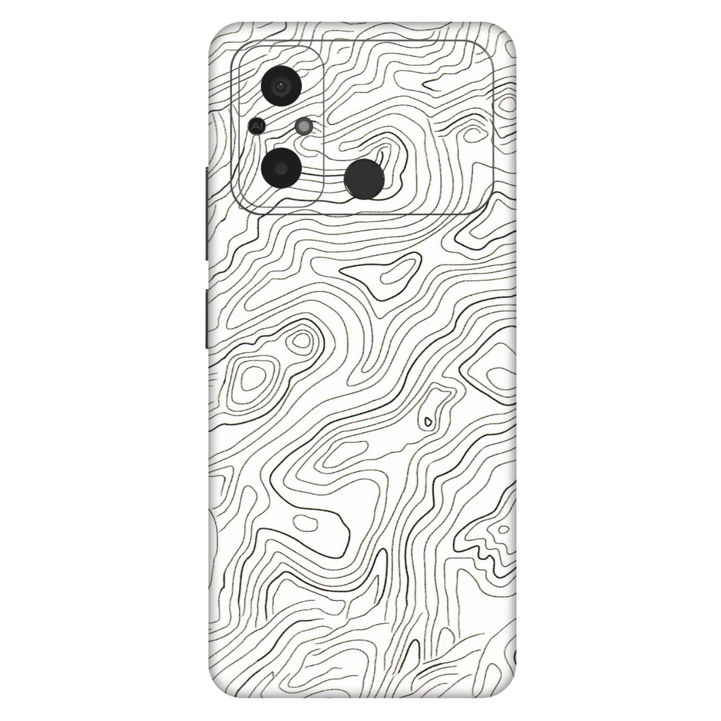 POCO Phone Skins (All Models) - White Black Swirls - 3D Embossed Finish (L-219) Poco C55