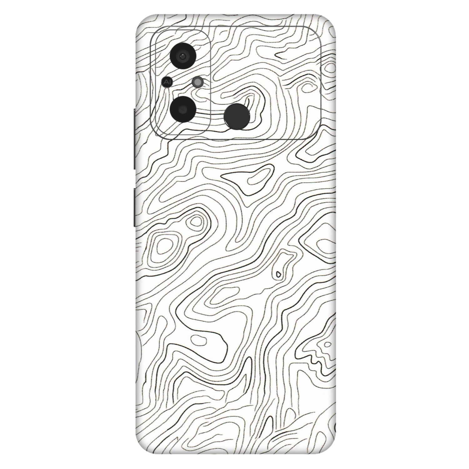 POCO Phone Skins (All Models) - White Black Swirls - 3D Embossed Finish (L-219) Poco C55