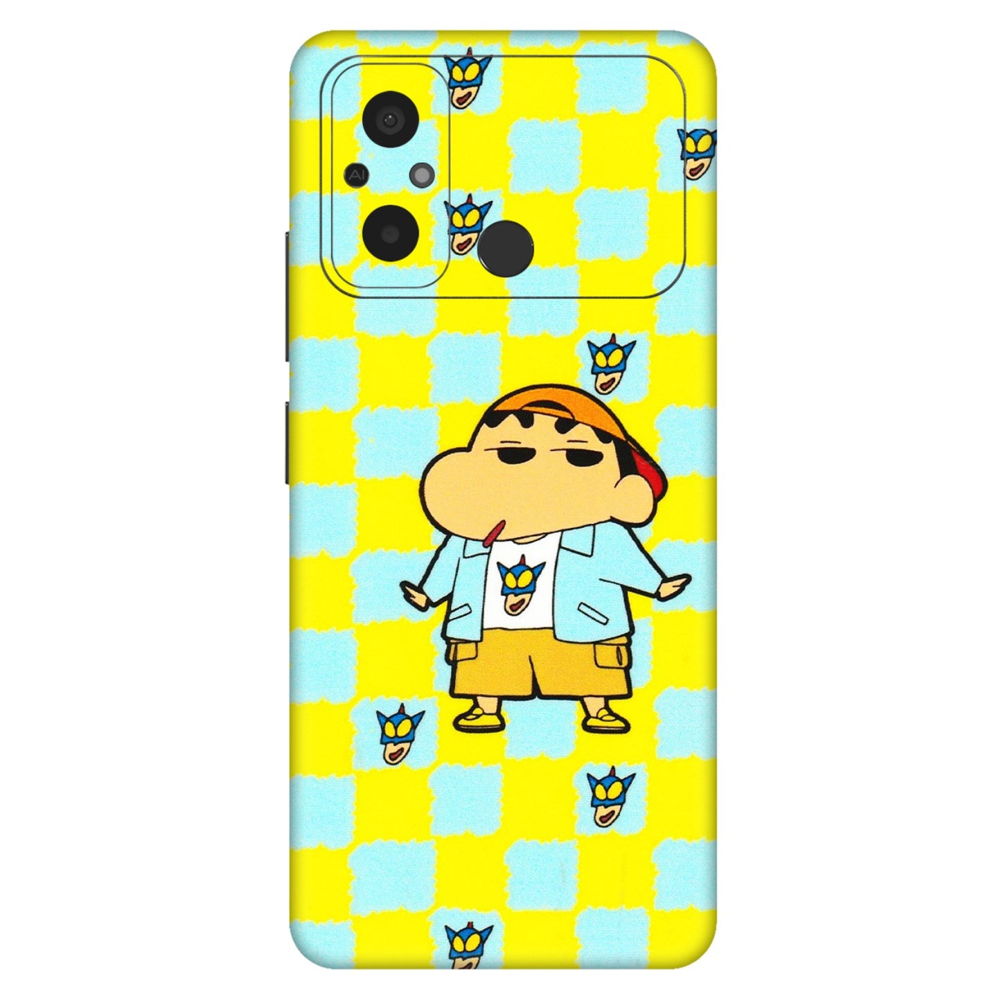 POCO Phone Skins (All Models) - Yellow Blue Shinchan Cute - 3D Embossed Finish (L-221) Poco C55