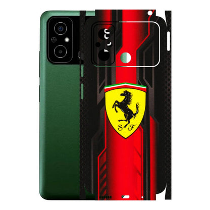POCO Phone Skins (All Models) - Black Ferrari Logo - 3D Embossed Finish (L-253) Poco C55