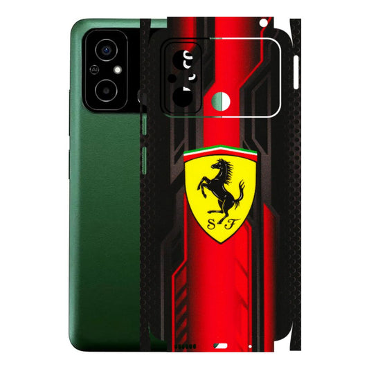 POCO Phone Skins (All Models) - Black Ferrari Logo - 3D Embossed Finish (L-253) Poco C55