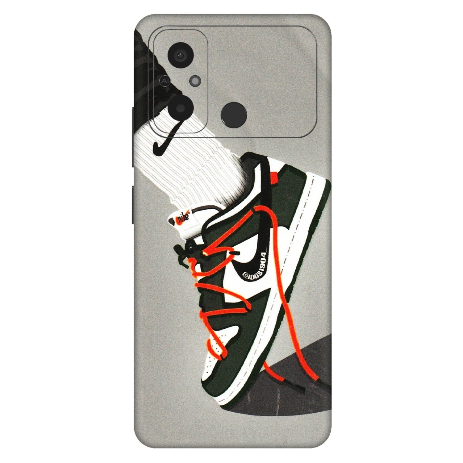 POCO Phone Skins (All Models) - New Grey Sneaker - 3D Embossed Finish (L-261) Poco C55