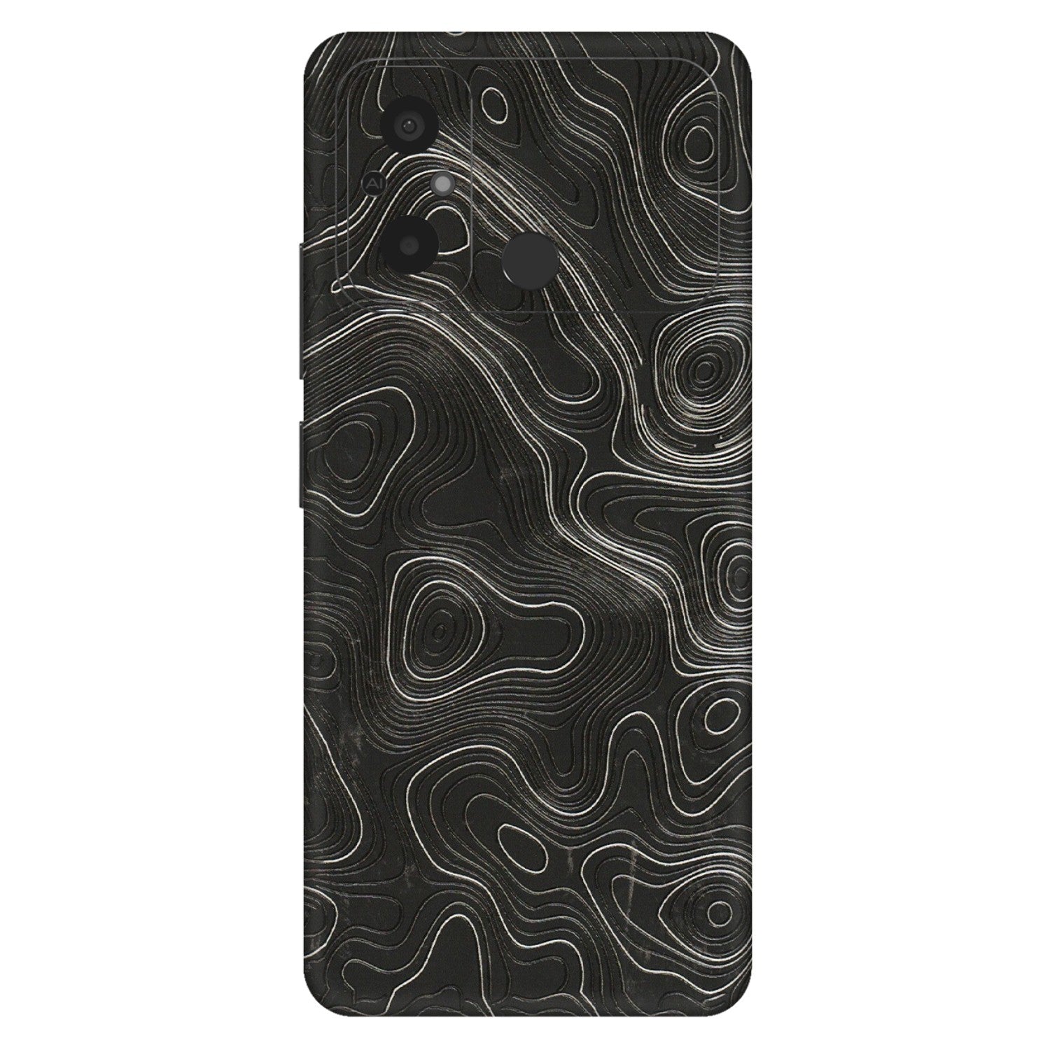 POCO Phone Skins (All Models) - Abstract White Line Map - 3D Embossed Finish (L-269) Poco C55