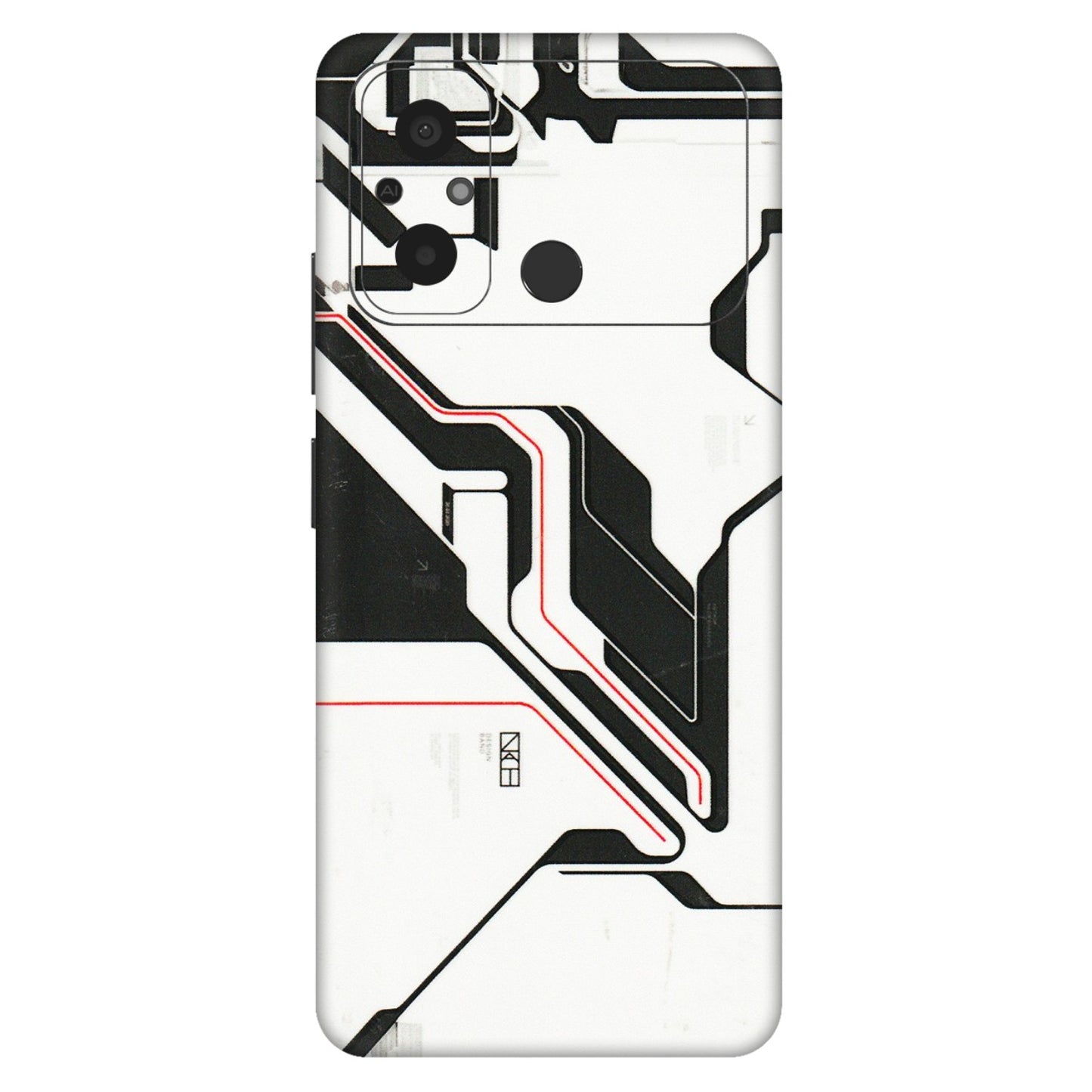 POCO Phone Skins (All Models) - White Techy Logo - 3D Embossed Finish (L-312) Poco C55