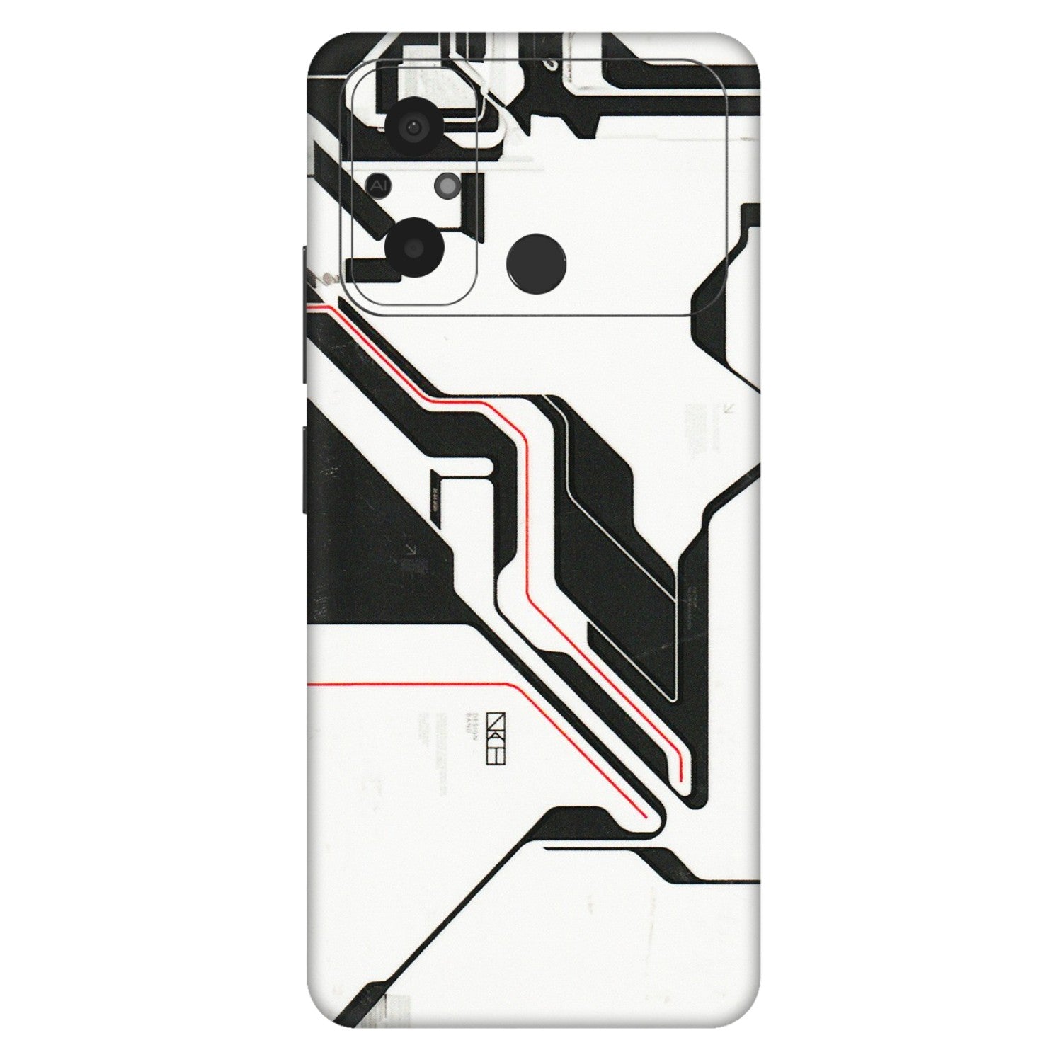 POCO Phone Skins (All Models) - White Techy Logo - 3D Embossed Finish (L-312) Poco C55