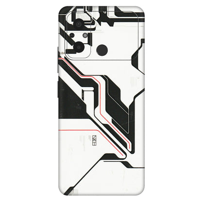 POCO Phone Skins (All Models) - White Techy Logo - 3D Embossed Finish (L-312) Poco C55