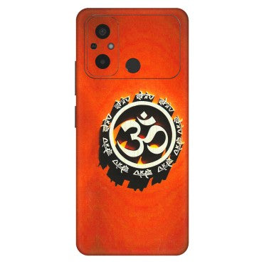 POCO Phone Skins (All Models) - Aum Shiv Orange - 3D Embossed Finish (L-32) Poco C55