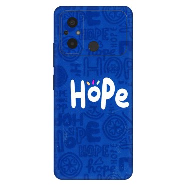 POCO Phone Skins (All Models) - Hope Doodles Blue - 3D Embossed Finish (L-43) Poco C55