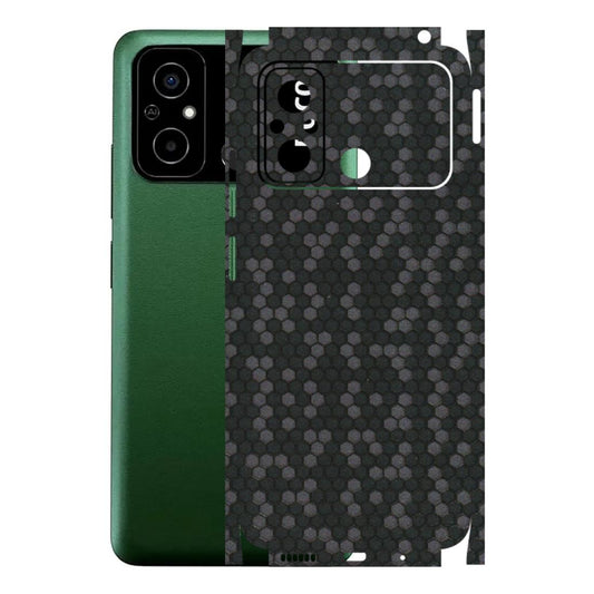 POCO Phone Skins (All Models) - Black Grey Honeycomb Sober - 3D Embossed Finish (L-85) Poco C55