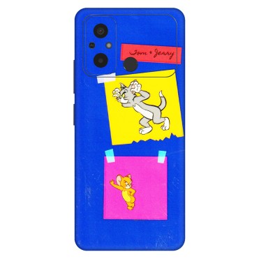 POCO Phone Skins (All Models) - Tom N Jerry Sticky Notes - 3D Embossed Finish (L-88) Poco C55