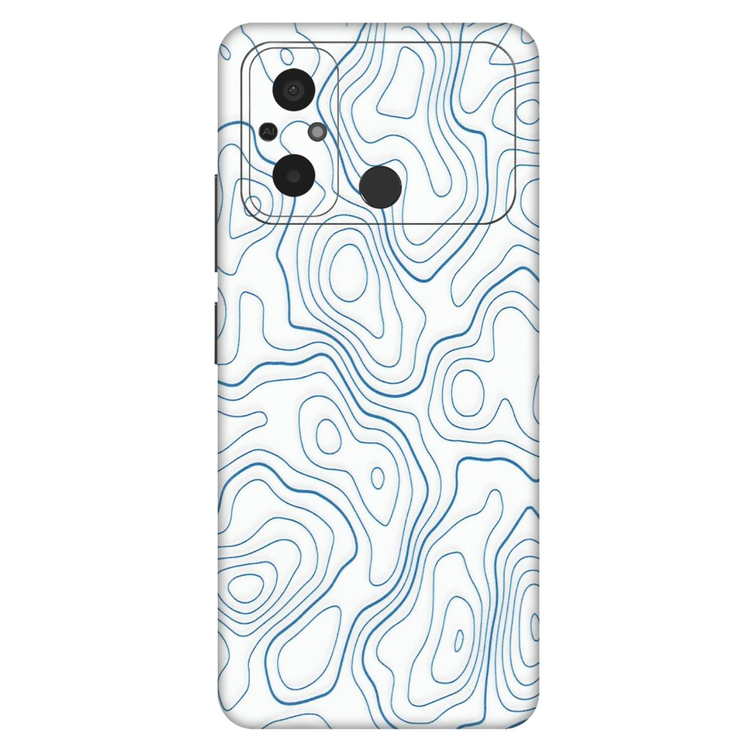 POCO Phone Skins (All Models) - Blue And White Swirls - Matte Finish (M-139) Poco C55
