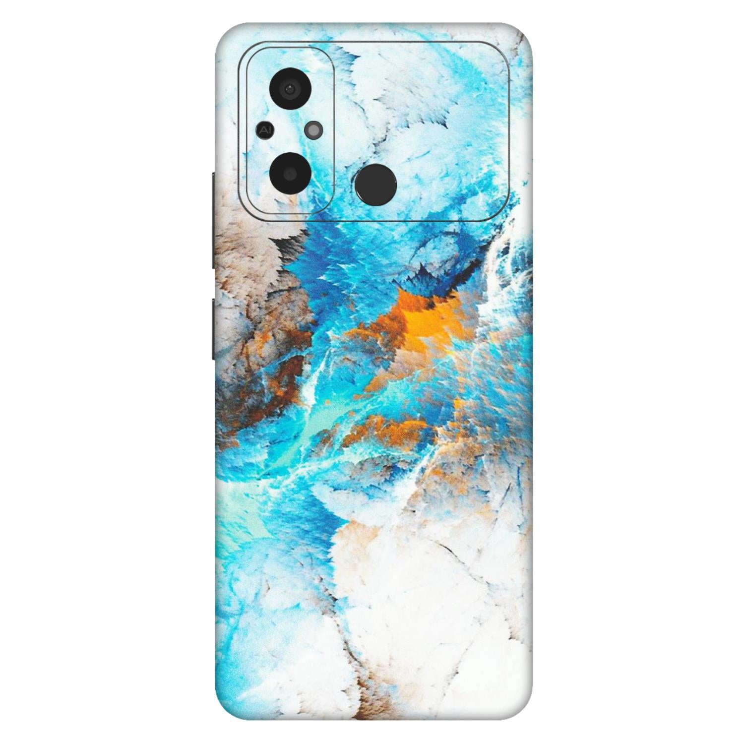 POCO Phone Skins (All Models) - Blue Waves Abstract - Matte Finish (M-19) Poco C55