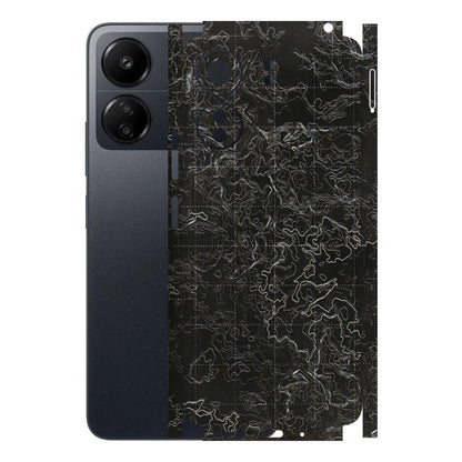POCO Phone Skins (All Models) - Black map Texture - 3D Embossed Finish (L-201) Poco C65