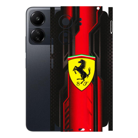 POCO Phone Skins (All Models) - Black Ferrari Logo - 3D Embossed Finish (L-253) Poco C65