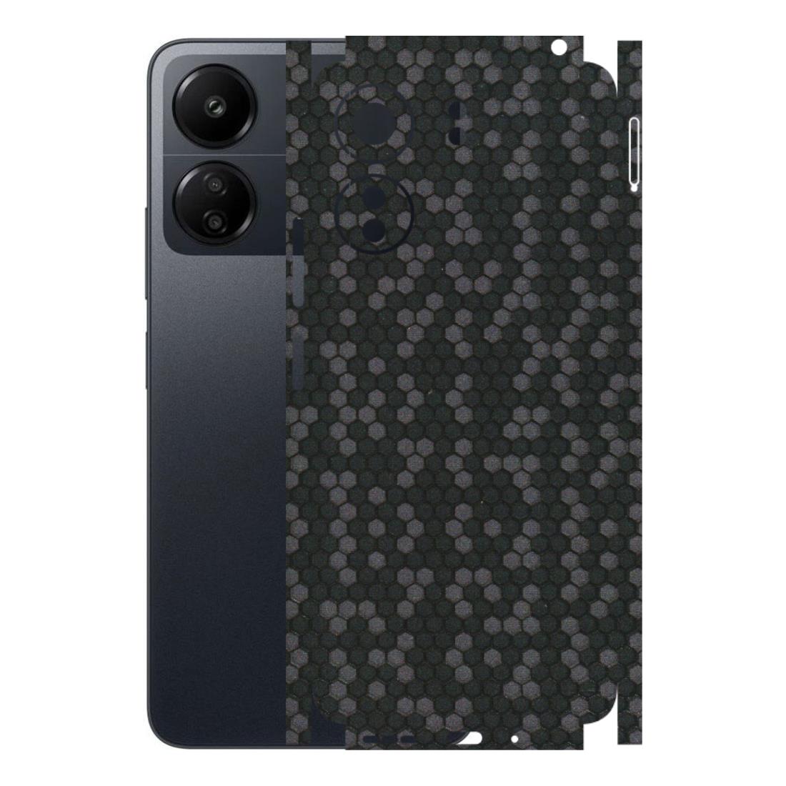 POCO Phone Skins (All Models) - Black Grey Honeycomb Sober - 3D Embossed Finish (L-85) Poco C65