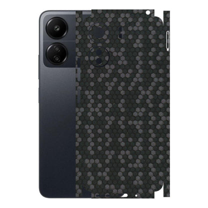 POCO Phone Skins (All Models) - Black Grey Honeycomb Sober - 3D Embossed Finish (L-85) Poco C65