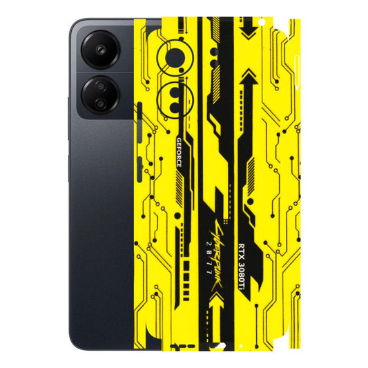 POCO Phone Skins (All Models) - Yellow Cyberpunk - 3D Embossed Finish (L-93) Poco C65