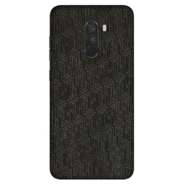 POCO Phone Skins (All Models) - Black Abstract Pattern - 3D Embossed Finish (L-117) Poco F1