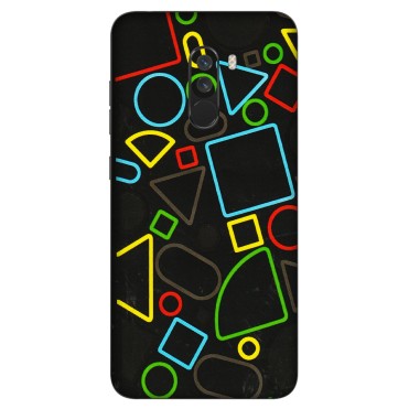 POCO Phone Skins (All Models) - Black Shapes - 3D Embossed Finish (L-131) Poco F1