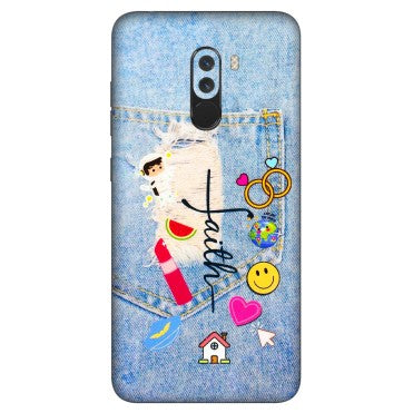 POCO Phone Skins (All Models) - Denim Jeans Pocket - 3D Embossed Finish (L-134) Poco F1