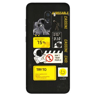 POCO Phone Skins (All Models) - Black Cassini - 3D Embossed Finish (L-161) Poco F1