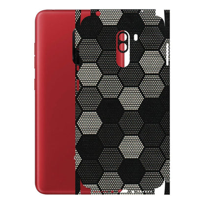 POCO Phone Skins (All Models) - Black & White Dotted Honeycomb Texture - 3D Embossed Finish (L-202) Poco F1