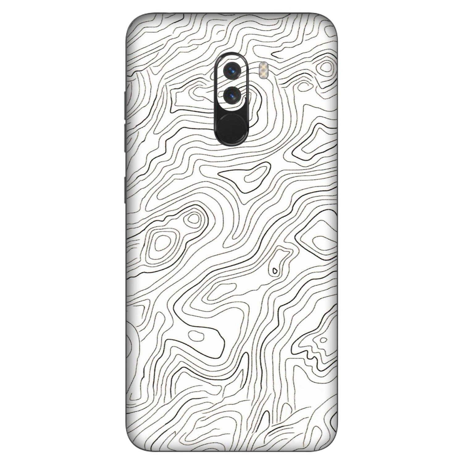 POCO Phone Skins (All Models) - White Black Swirls - 3D Embossed Finish (L-219) Poco F1