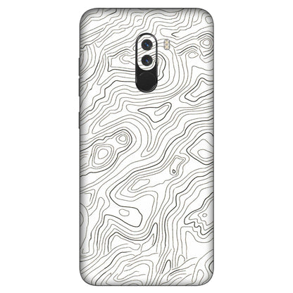 POCO Phone Skins (All Models) - White Black Swirls - 3D Embossed Finish (L-219) Poco F1